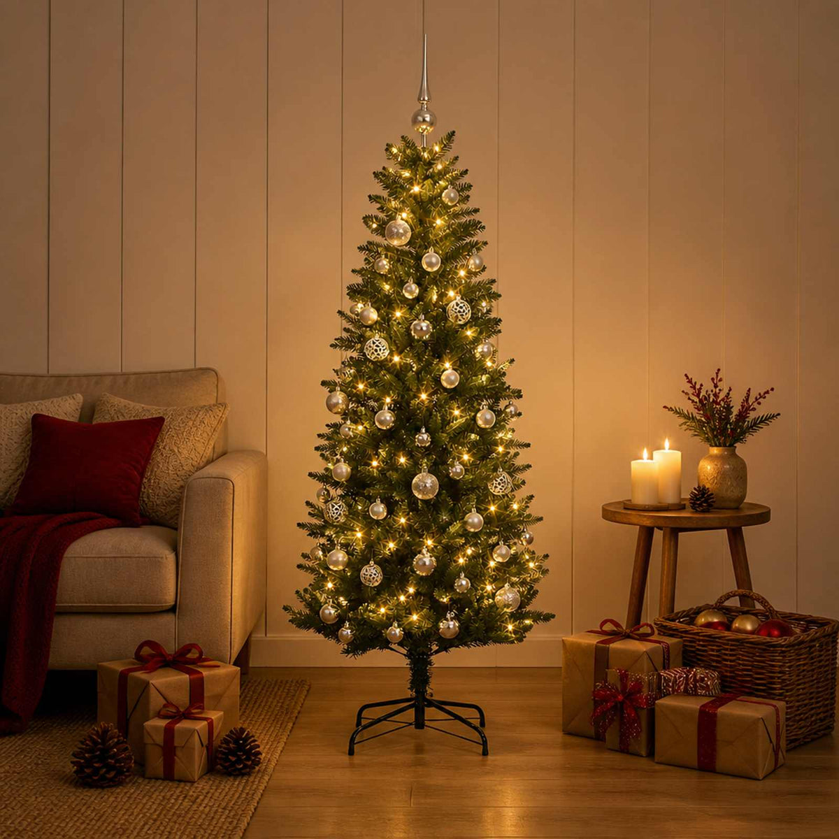 Dirbtinė Kalėdų eglutė su burbulais 150 cm 150 LED Šilta balta