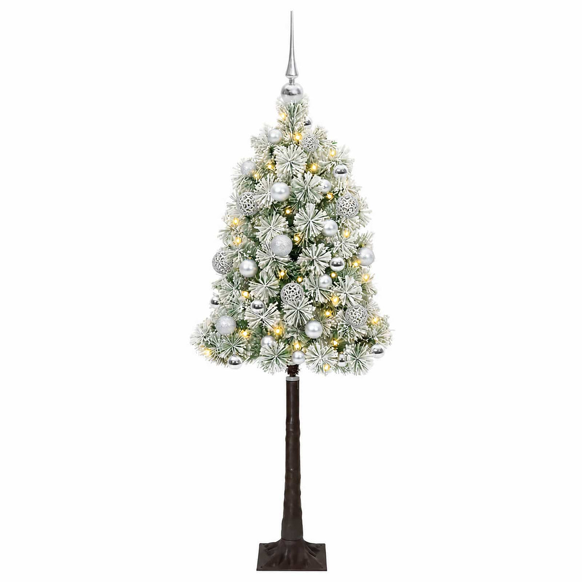 Dirbtinė eglutė su lankstomomis šakomis ir bumbulais 120 cm