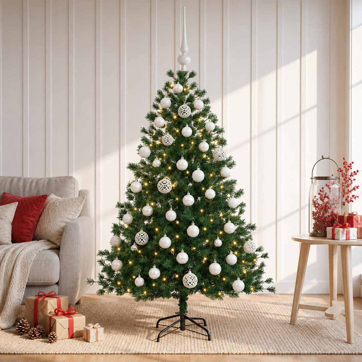 Dirbtinė kalėdinė eglutė su rutuliuku 150 cm 150 LED