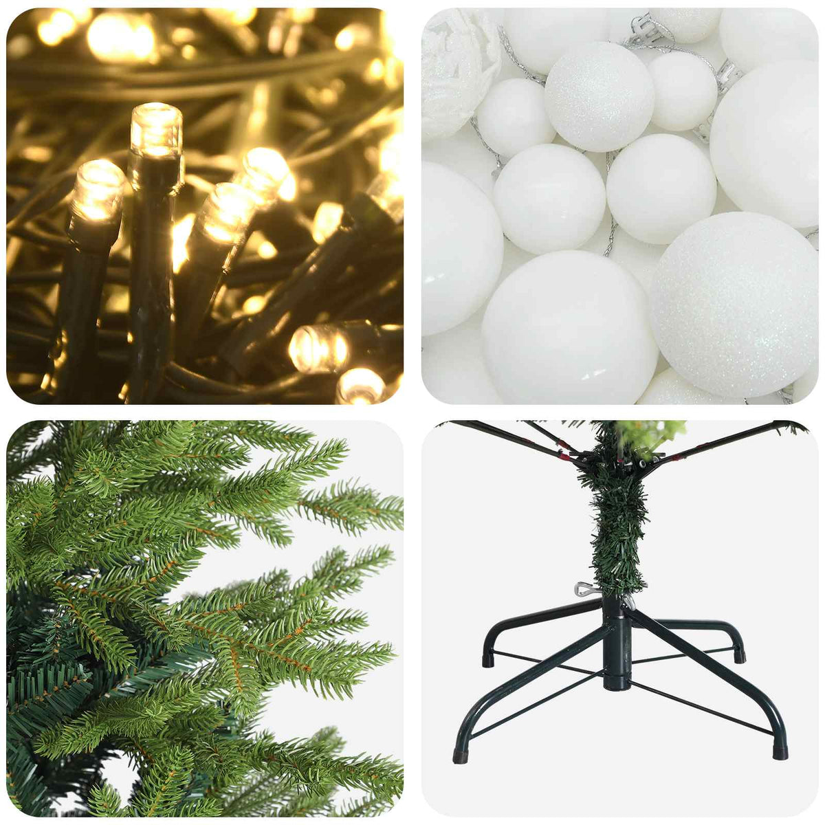 Dirbtinė Kalėdų eglutė su burbulais 120 cm 150 LED Šilta balta