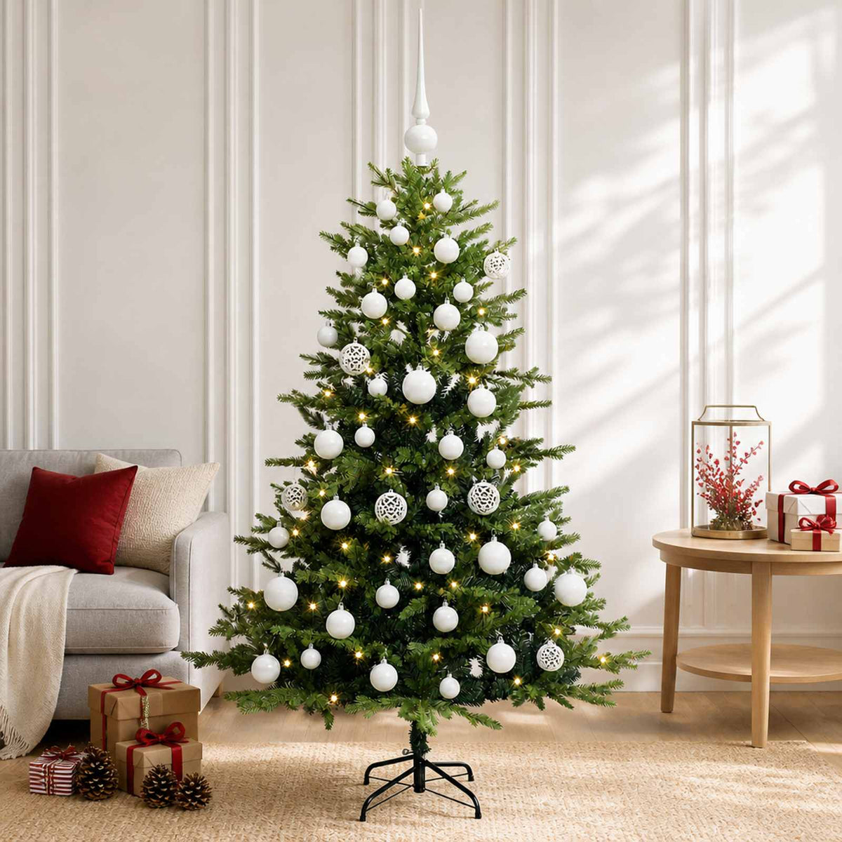 Dirbtinė Kalėdų eglutė su burbulais 150 cm 150 LED Šilta balta