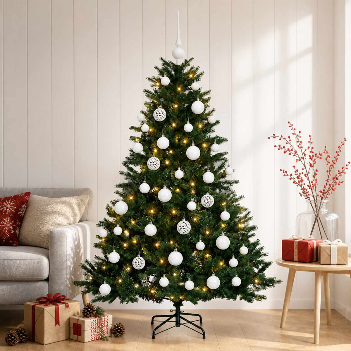 Dirbtinė kalėdinė eglutė su rutuliuku 150 cm 150 LED