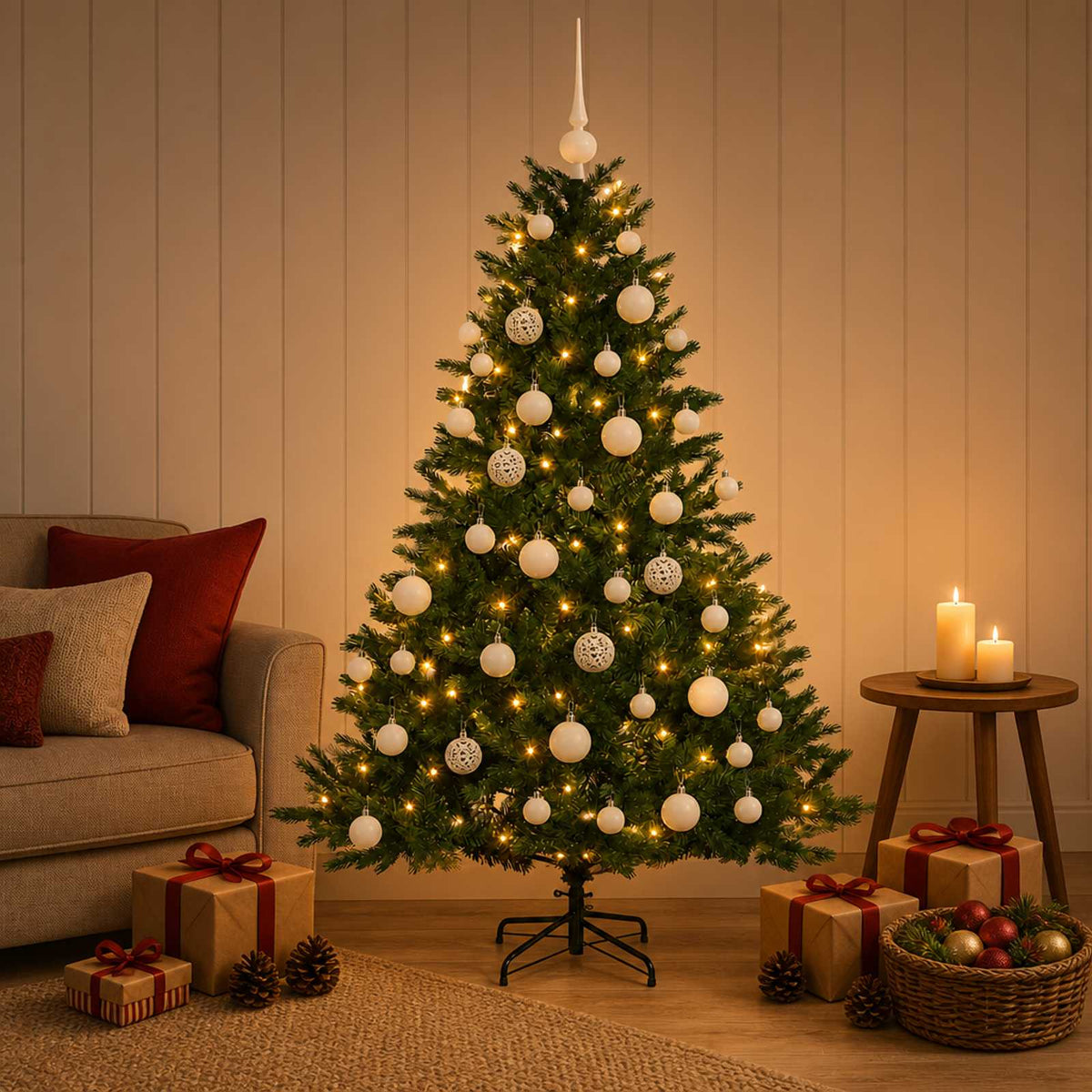 Dirbtinė kalėdinė eglutė su rutuliuku 150 cm 150 LED