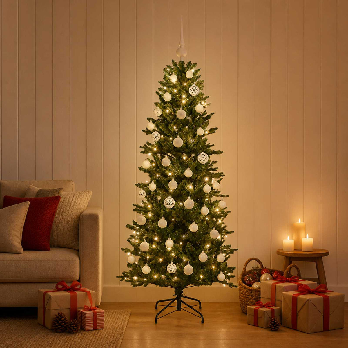 Dirbtinė kalėdinė eglutė su rutuliuku 120 cm 150 LED