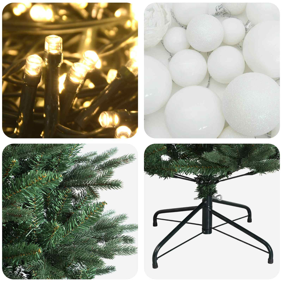 Dirbtinė kalėdinė eglutė su rutuliuku 150 cm 150 LED