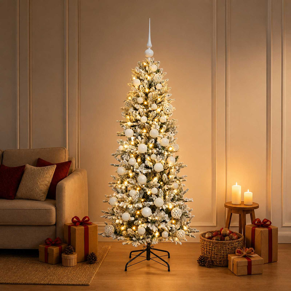 Dirbtinė kalėdinė eglutė su rutuliuku 120 cm 150 LED