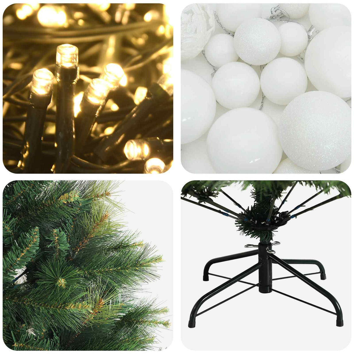 Dirbtinė kalėdinė eglutė su rutuliuku 120 cm 150 LED