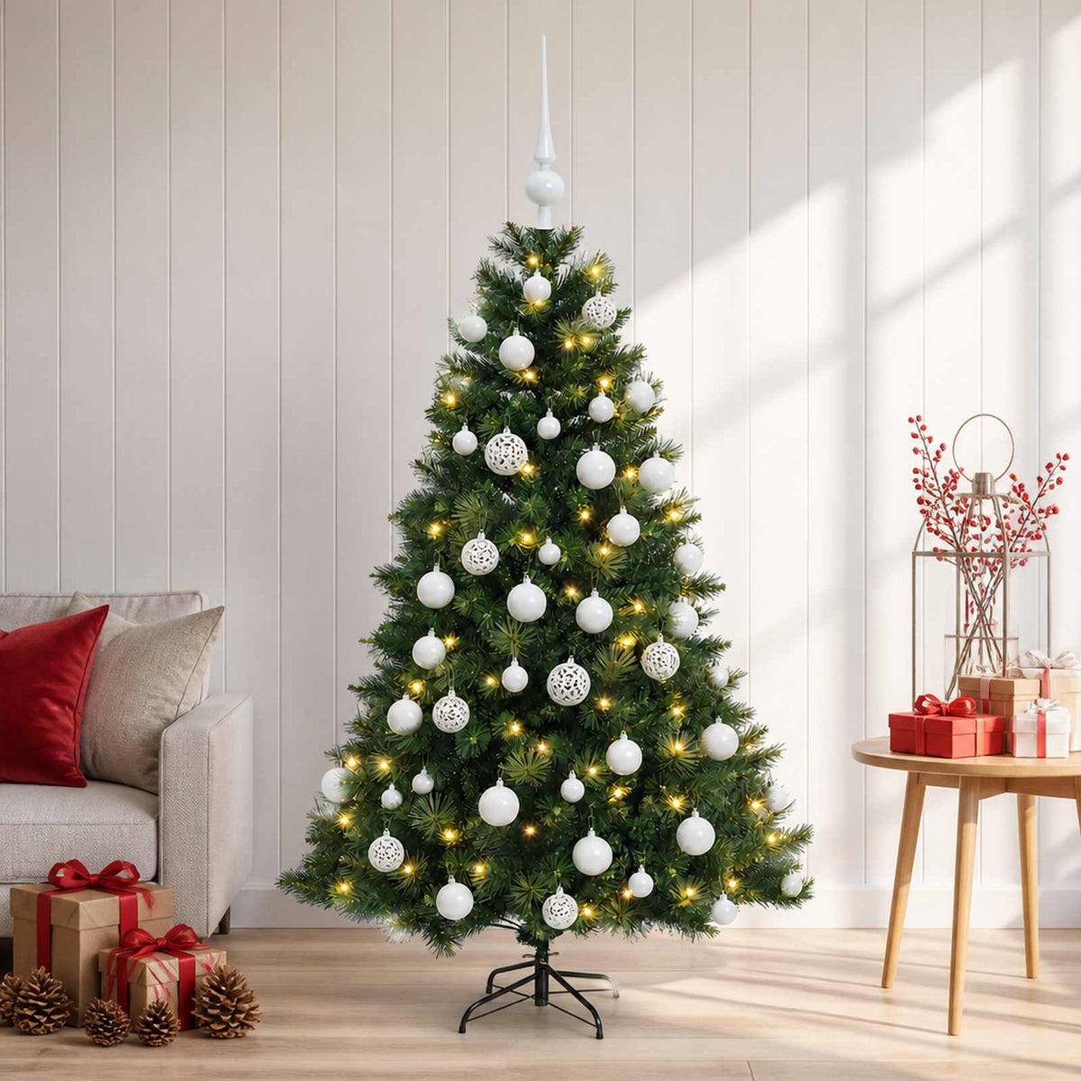 Dirbtinė kalėdinė eglutė su rutuliuku 150 cm 150 LED