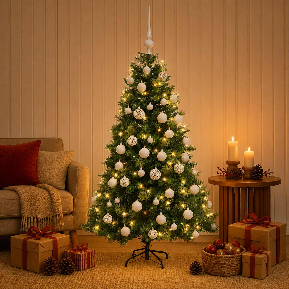 Dirbtinė kalėdinė eglutė su rutuliuku 150 cm 150 LED