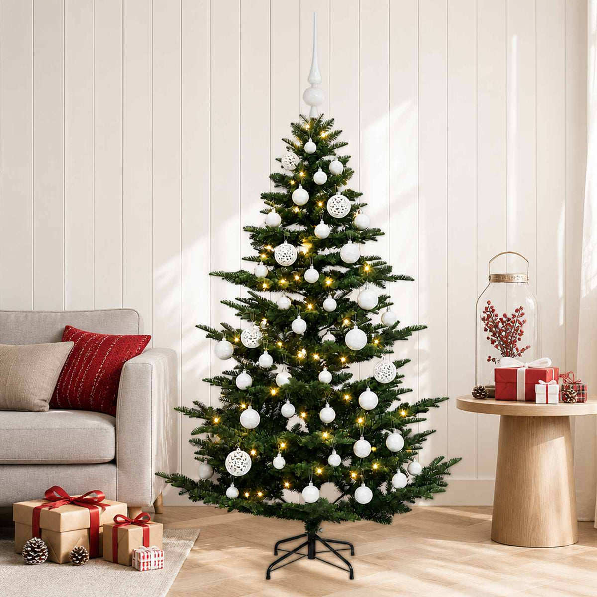 Dirbtinė kalėdinė eglutė su rutuliuku 150 cm 150 LED