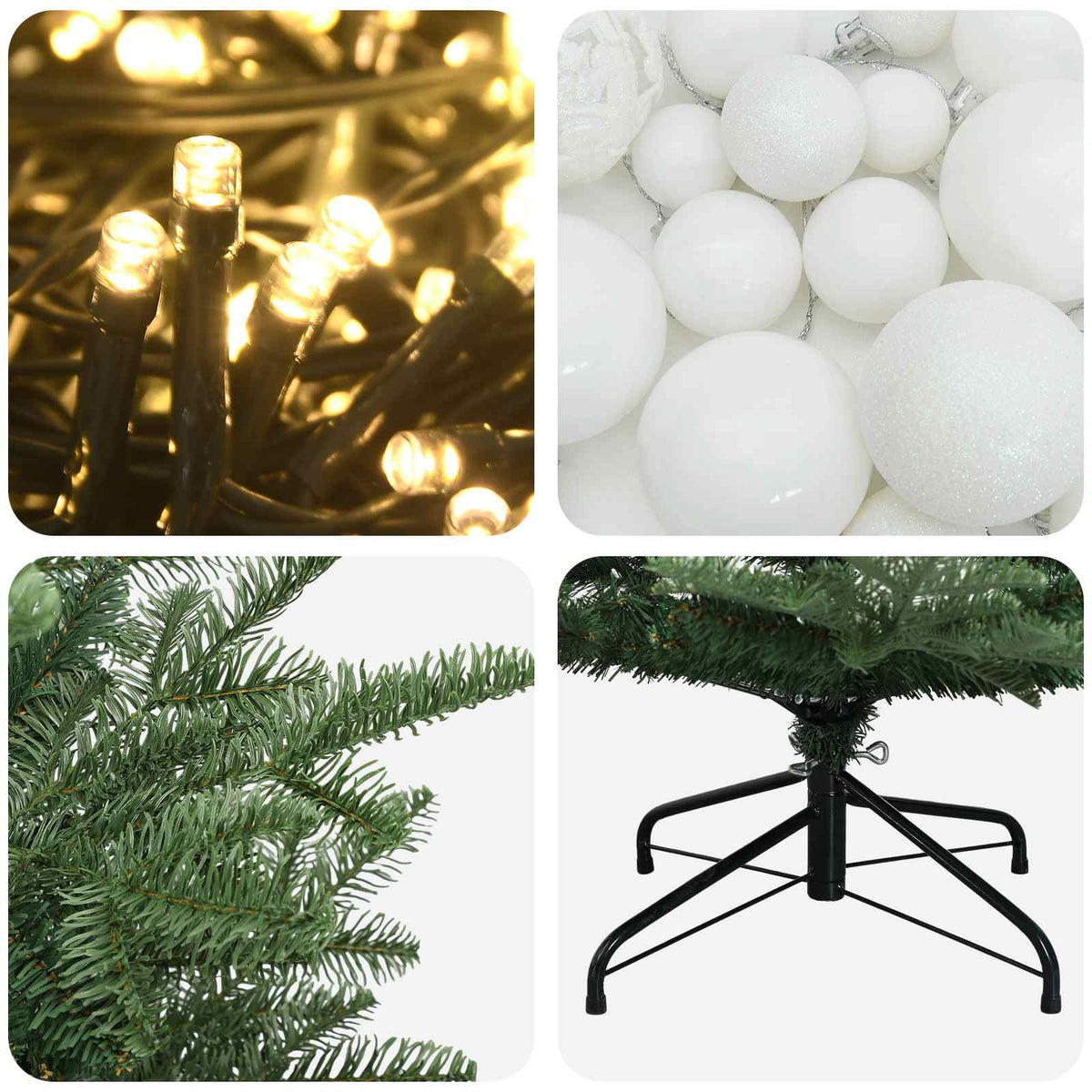 Dirbtinė kalėdinė eglutė su rutuliuku 150 cm 150 LED
