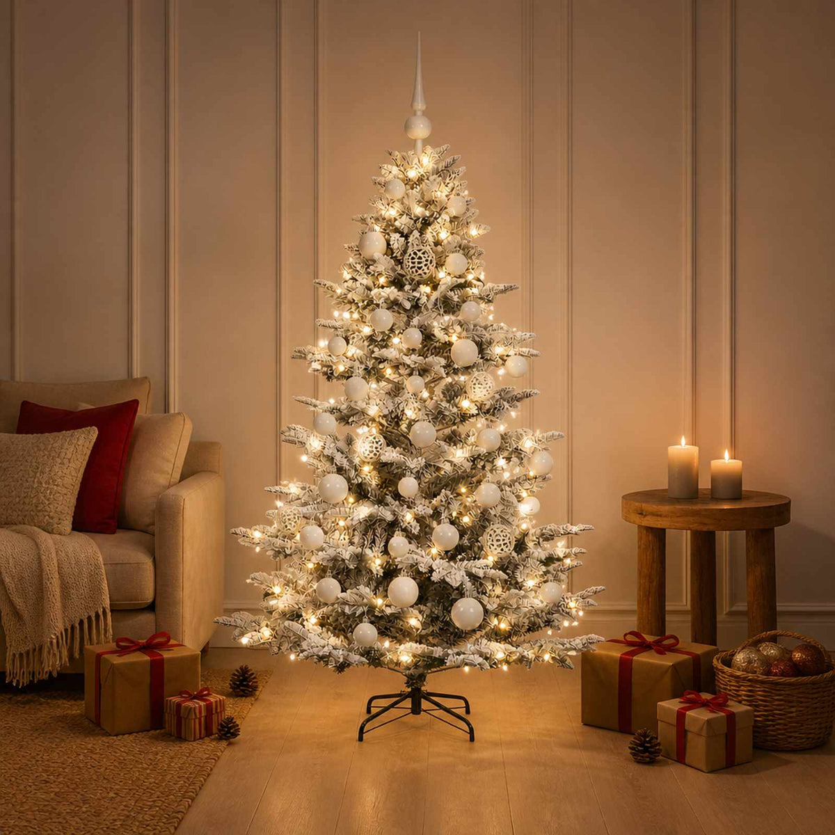 Dirbtinė kalėdinė eglutė su rutuliuku 120 cm 150 LED