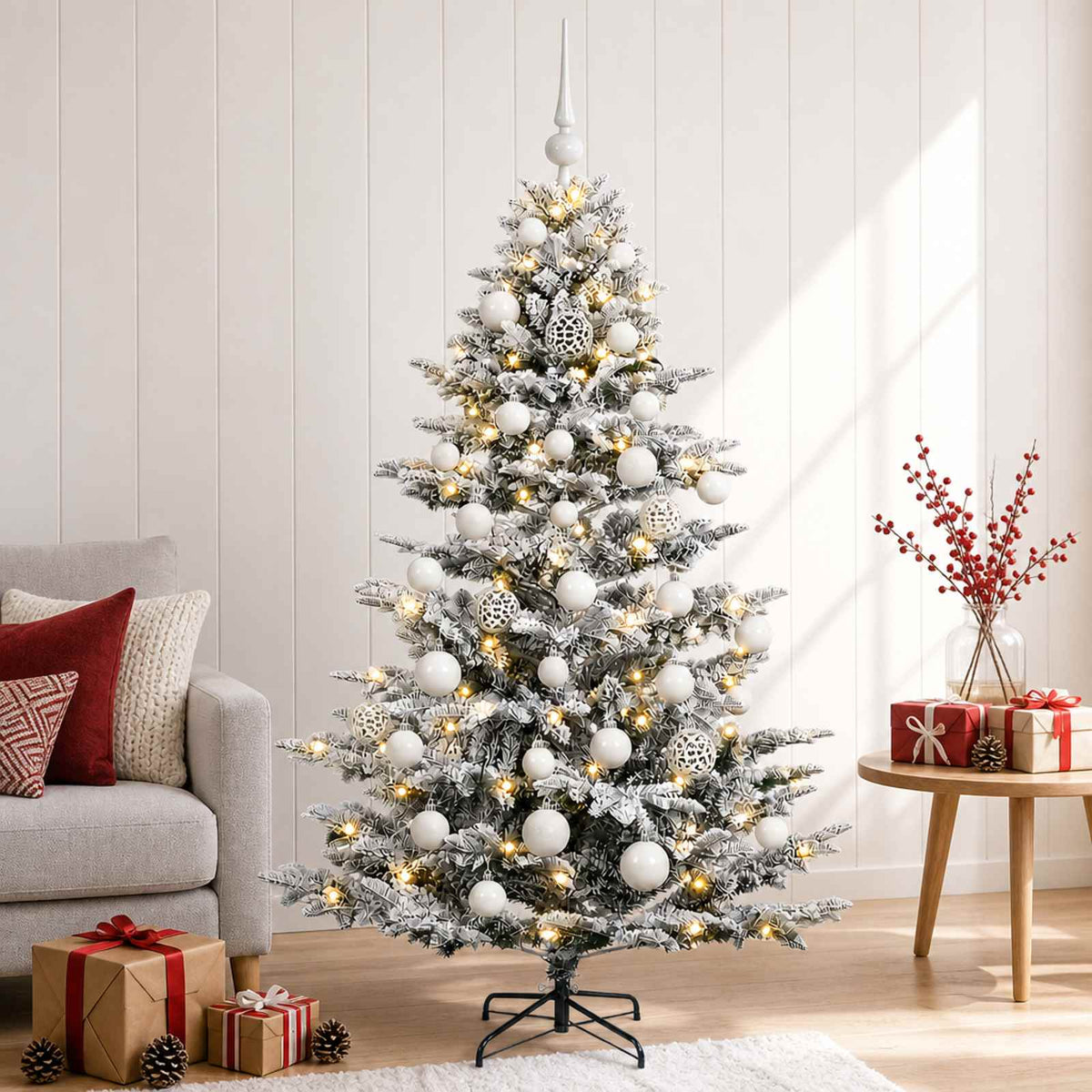 Dirbtinė kalėdinė eglutė su rutuliuku 120 cm 150 LED