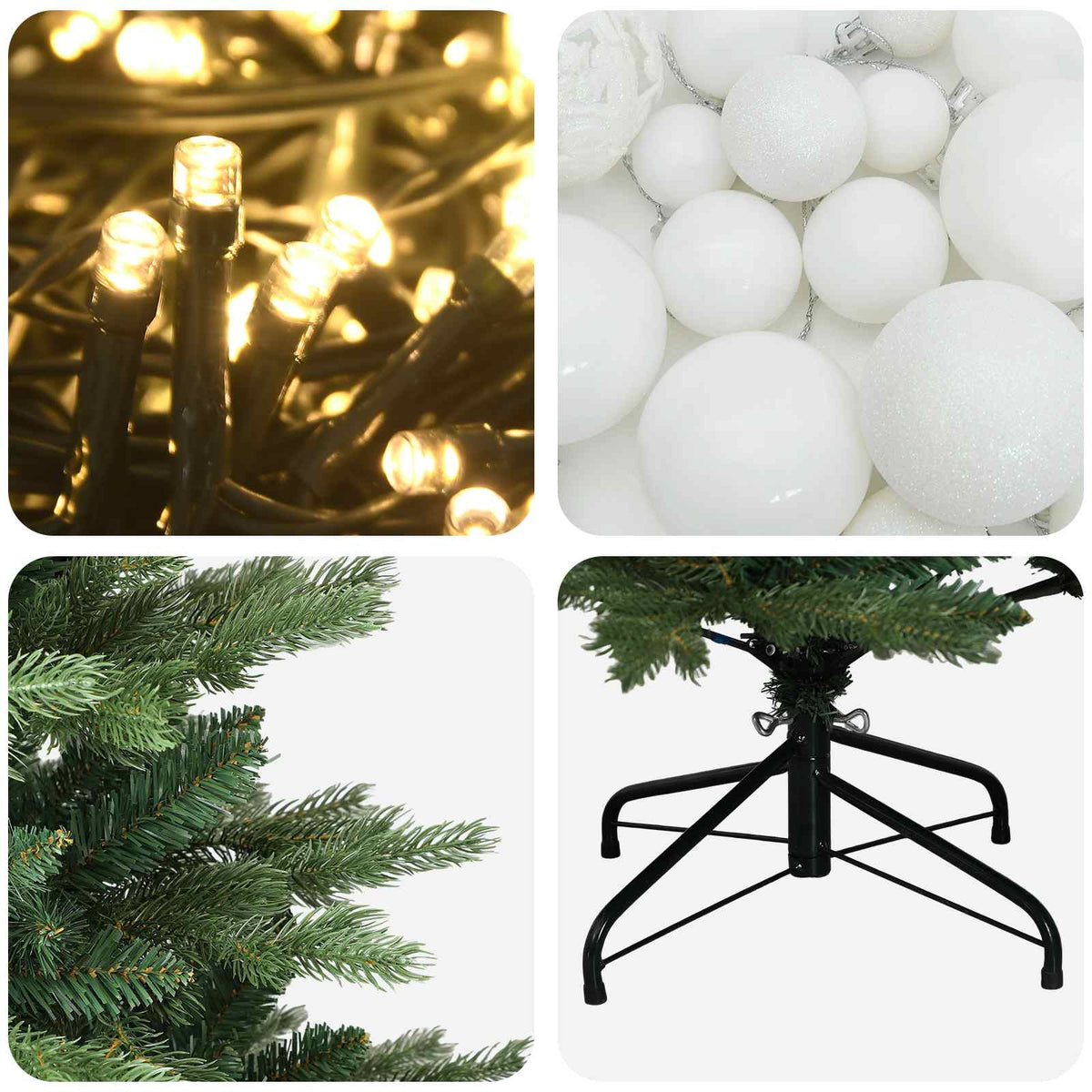 Dirbtinė kalėdinė eglutė su rutuliuku 150 cm 150 LED