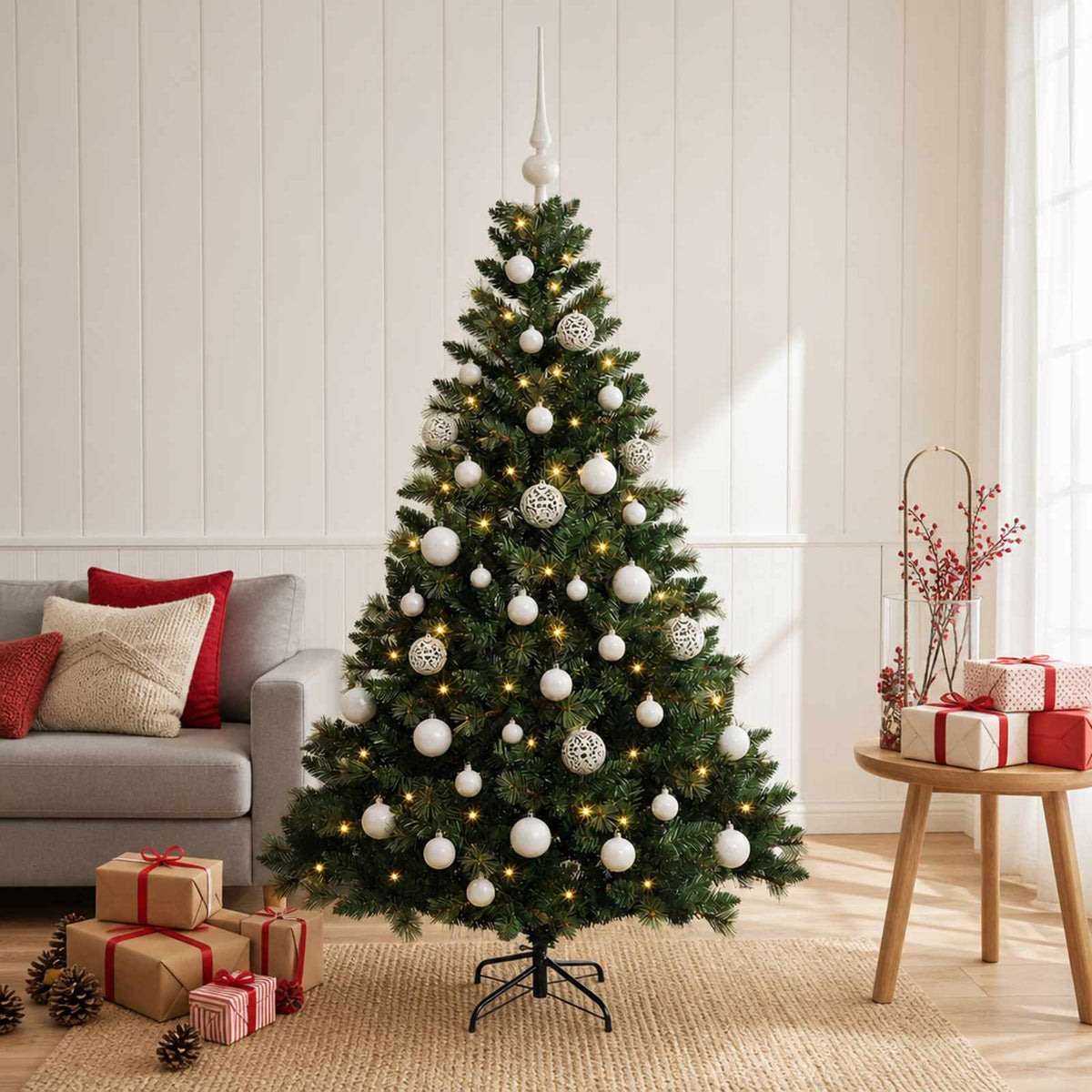 Dirbtinė Kalėdų eglutė su burbulais 150 cm 150 LED Šilta balta