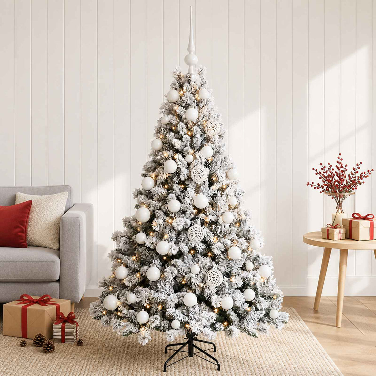 Dirbtinė Kalėdų eglutė su burbulais 120 cm 150 LED Šilta balta