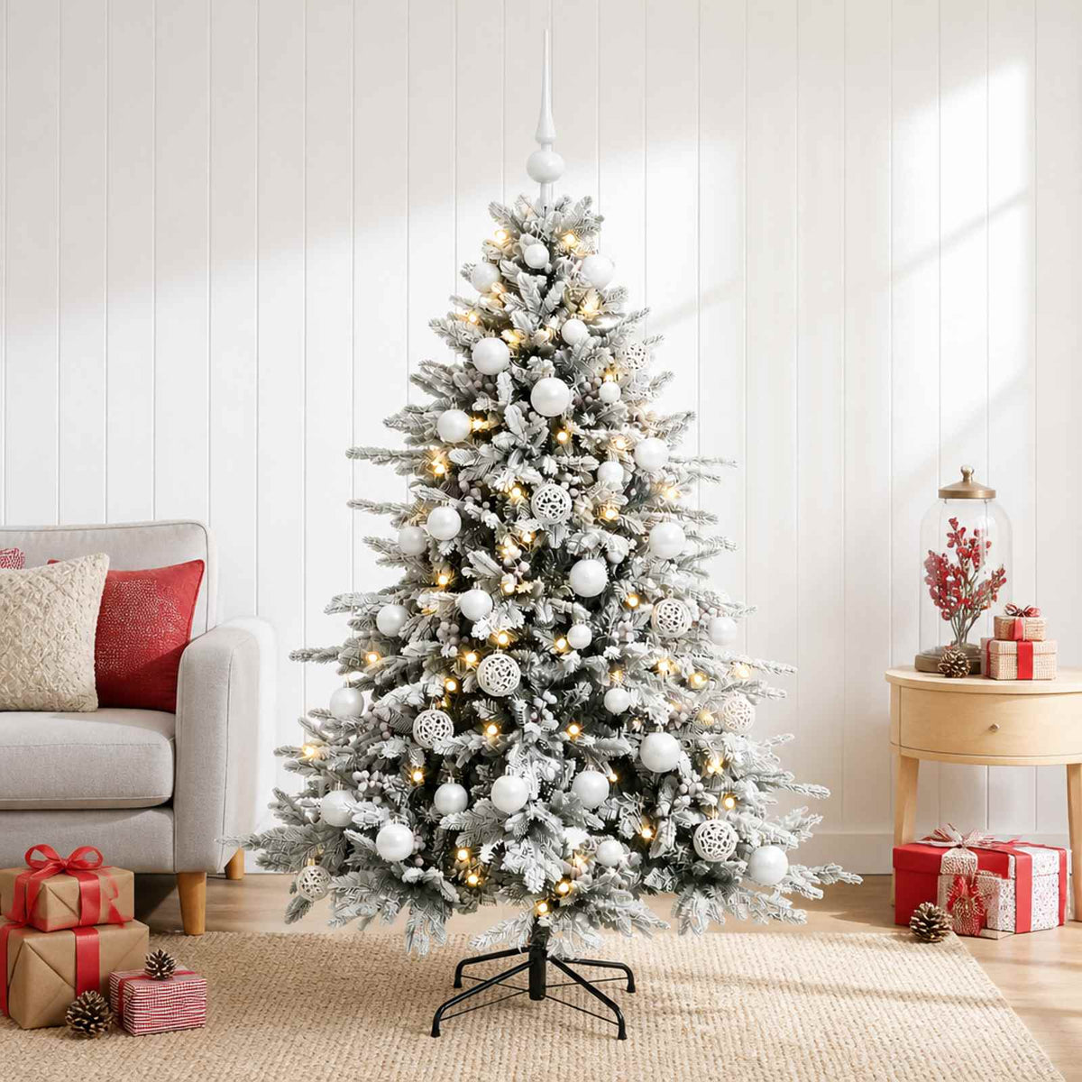 Dirbtinė kalėdinė eglutė su rutuliuku 120 cm 150 LED