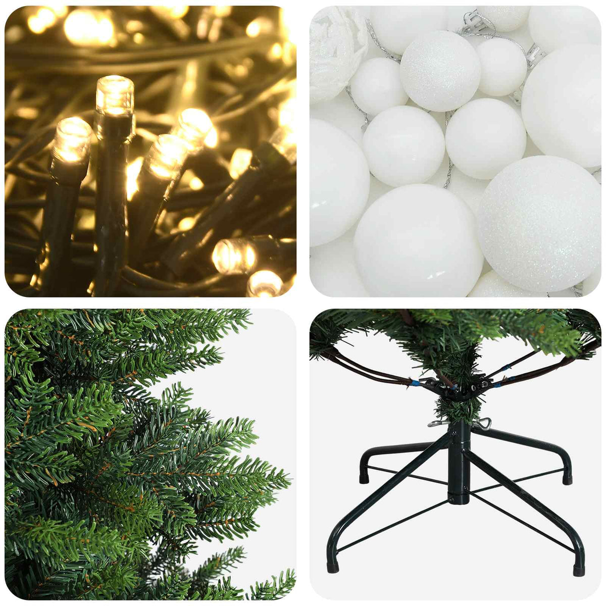 Dirbtinė Kalėdų eglutė su burbulais 120 cm 150 LED Šilta balta