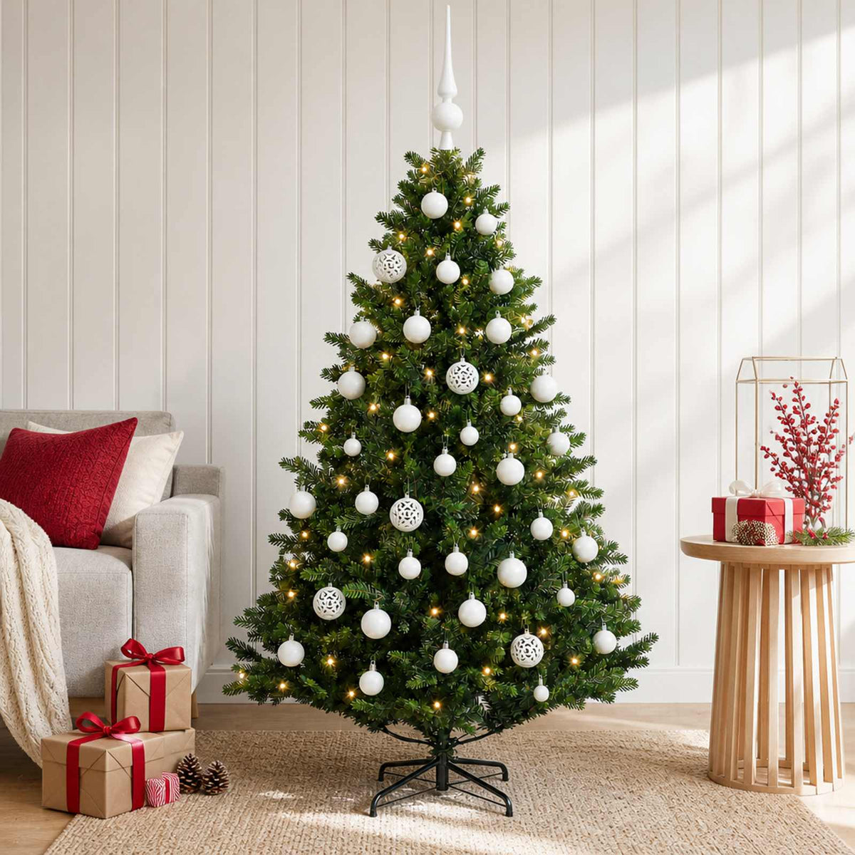 Dirbtinė Kalėdų eglutė su burbulais 150 cm 150 LED Šilta balta