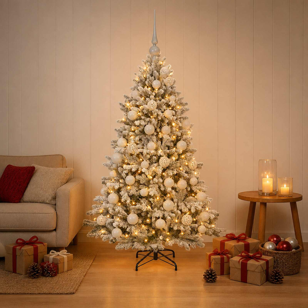 Dirbtinė Kalėdų eglutė su burbulais 150 cm 150 LED Šilta balta