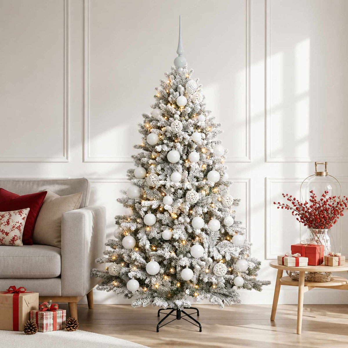 Dirbtinė Kalėdų eglutė su burbulais 150 cm 150 LED Šilta balta