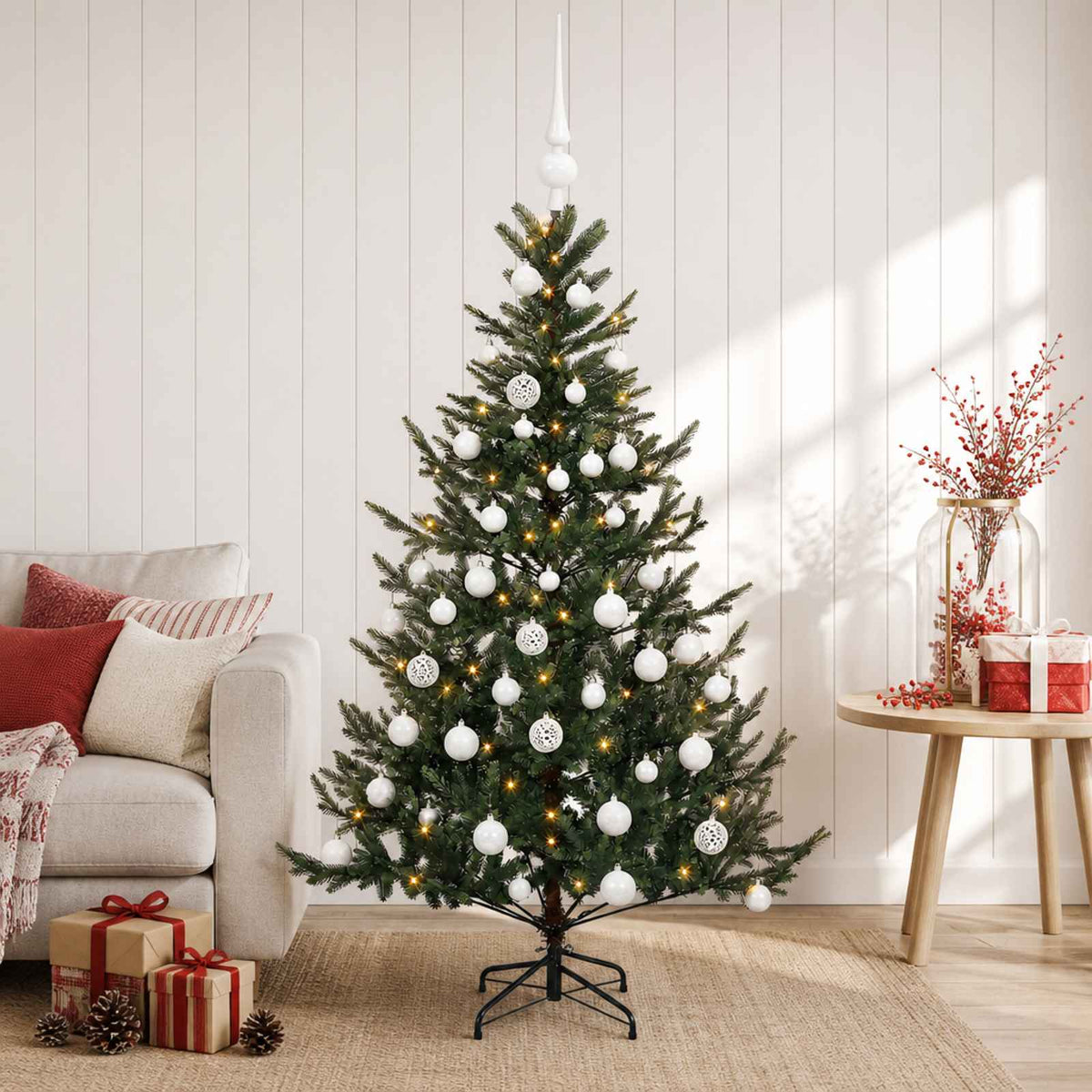 Dirbtinė kalėdinė eglutė su rutuliuku 120 cm 150 LED