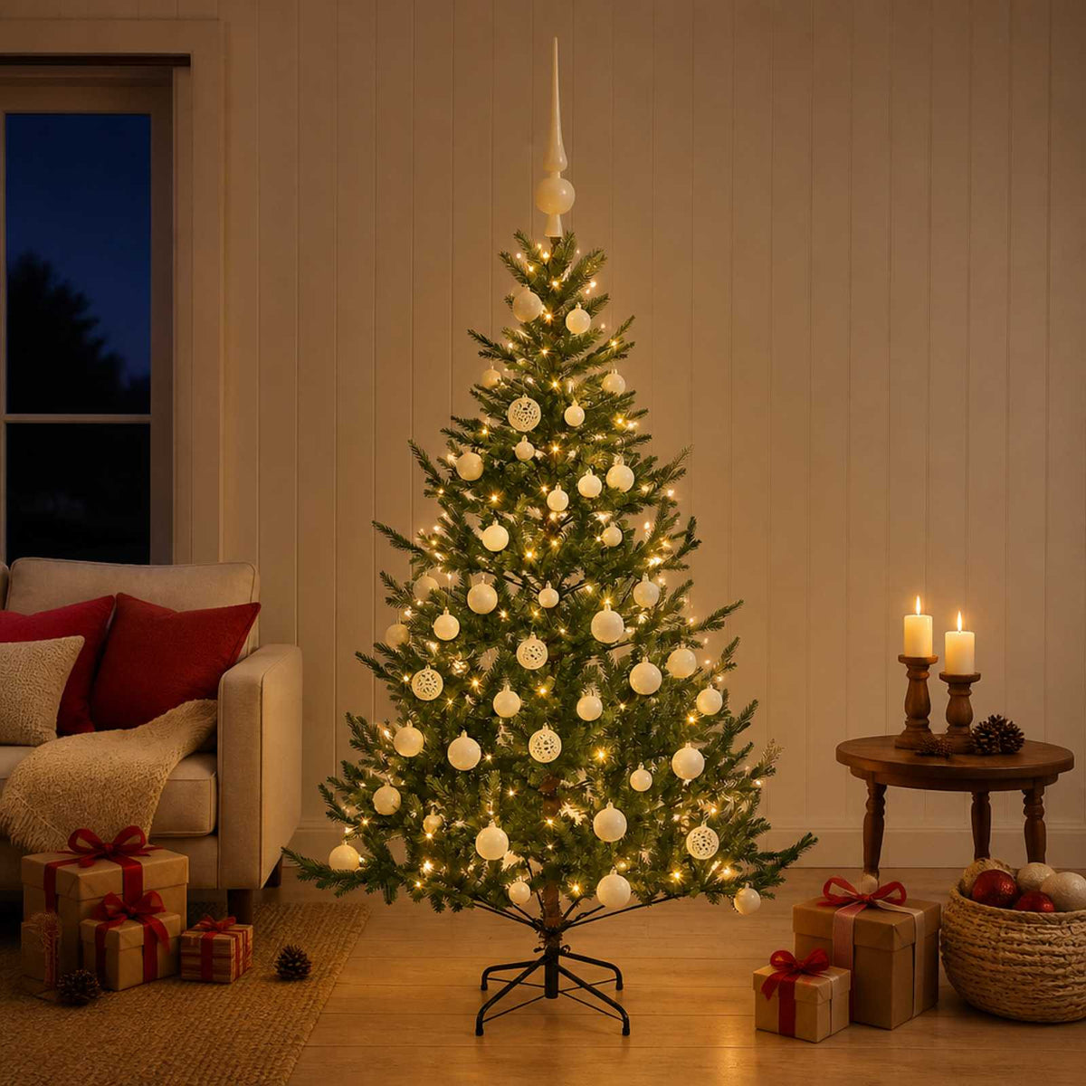 Dirbtinė kalėdinė eglutė su rutuliuku 150 cm 150 LED