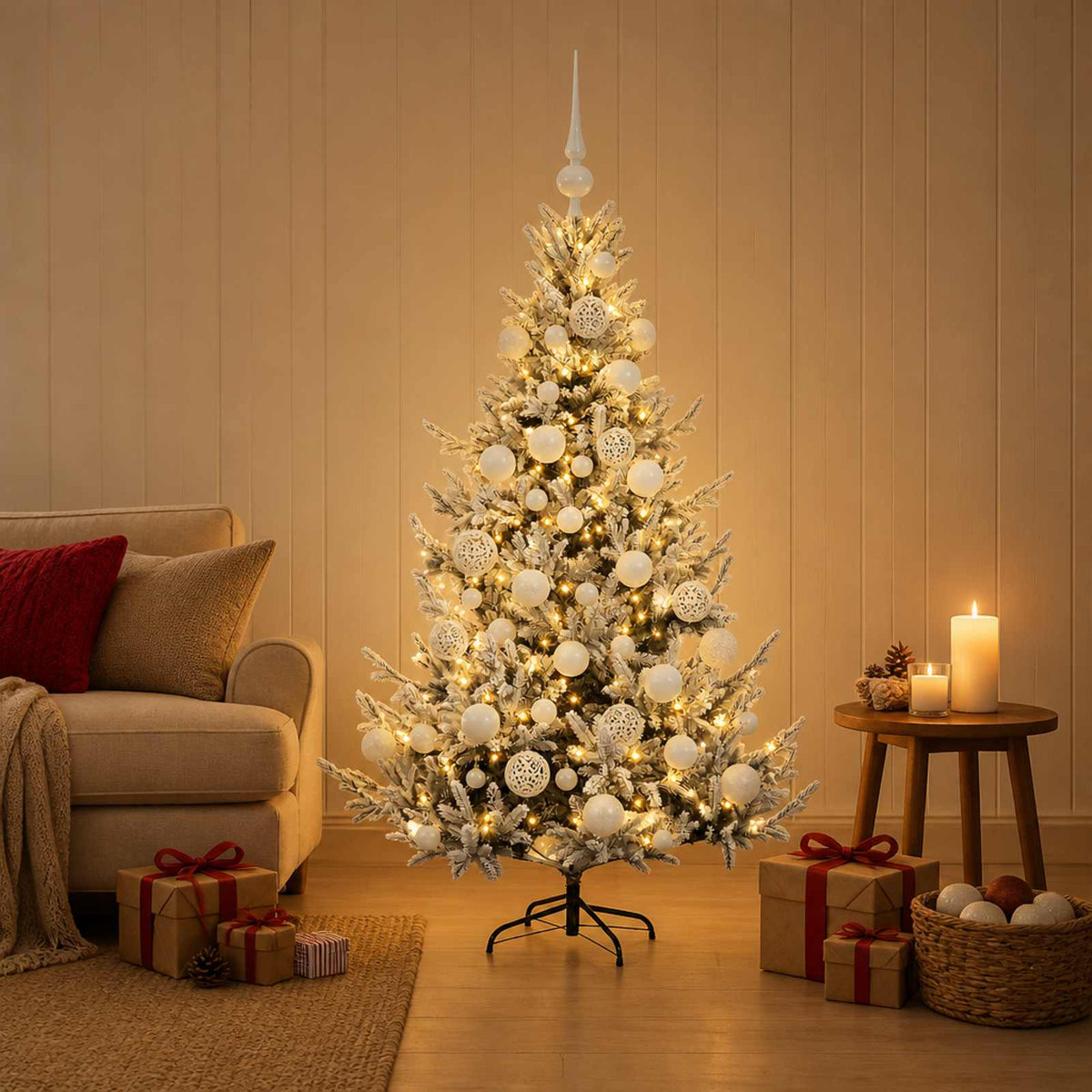 Dirbtinė kalėdinė eglutė su rutuliuku 120 cm 150 LED