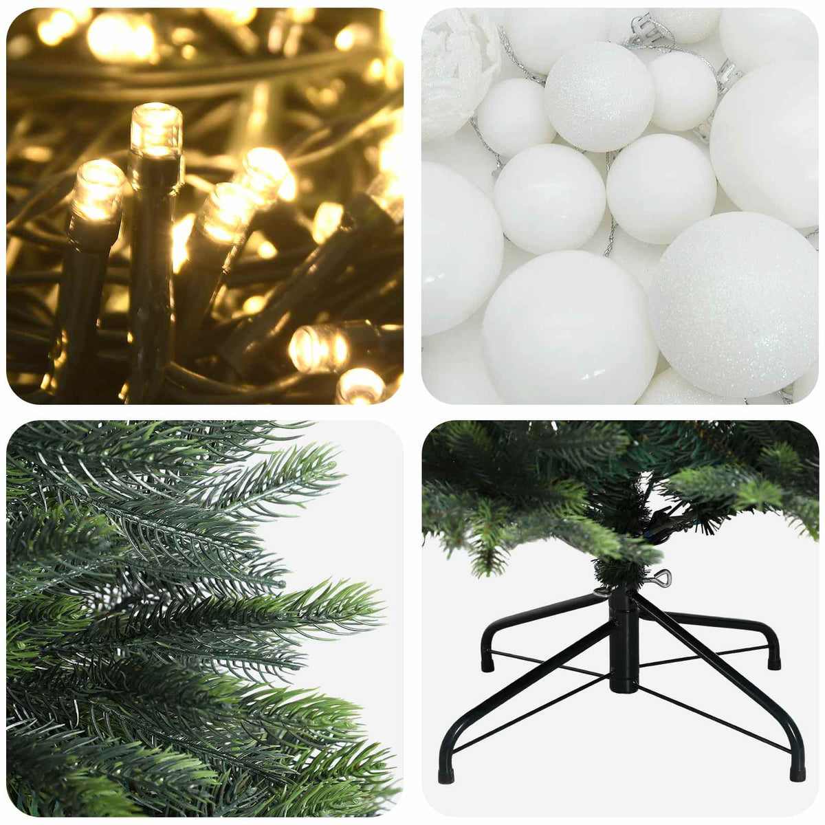 Dirbtinė Kalėdų eglutė su burbulais 120 cm 150 LED Šilta balta