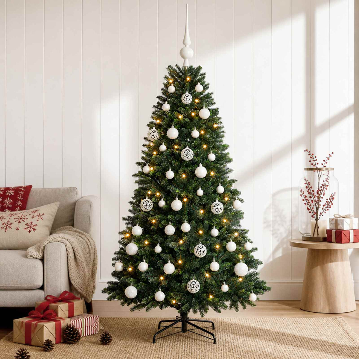 Dirbtinė Kalėdų eglutė su burbulais 150 cm 150 LED Šilta balta