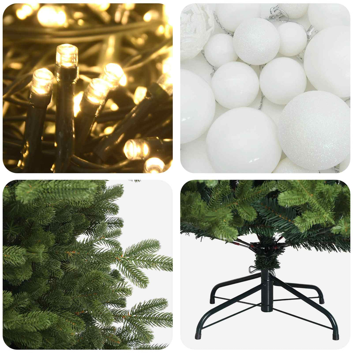 Dirbtinė kalėdinė eglutė su rutuliuku 120 cm 150 LED