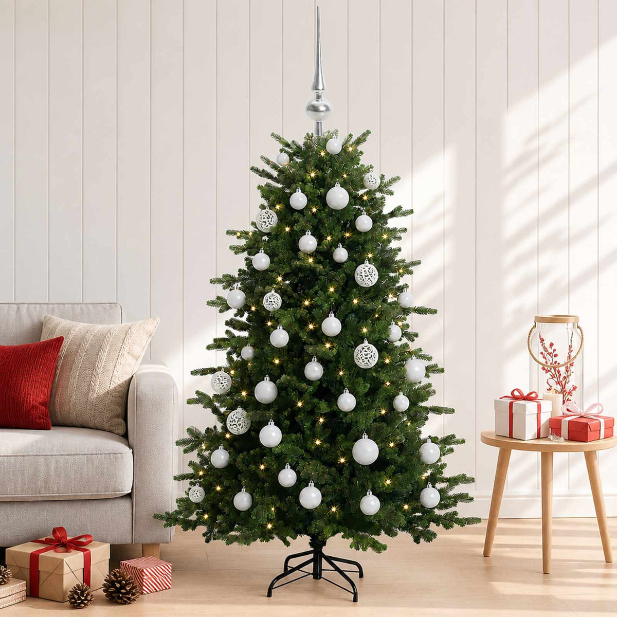 Dirbtinė kalėdinė eglutė su rutuliuku 150 cm 150 LED
