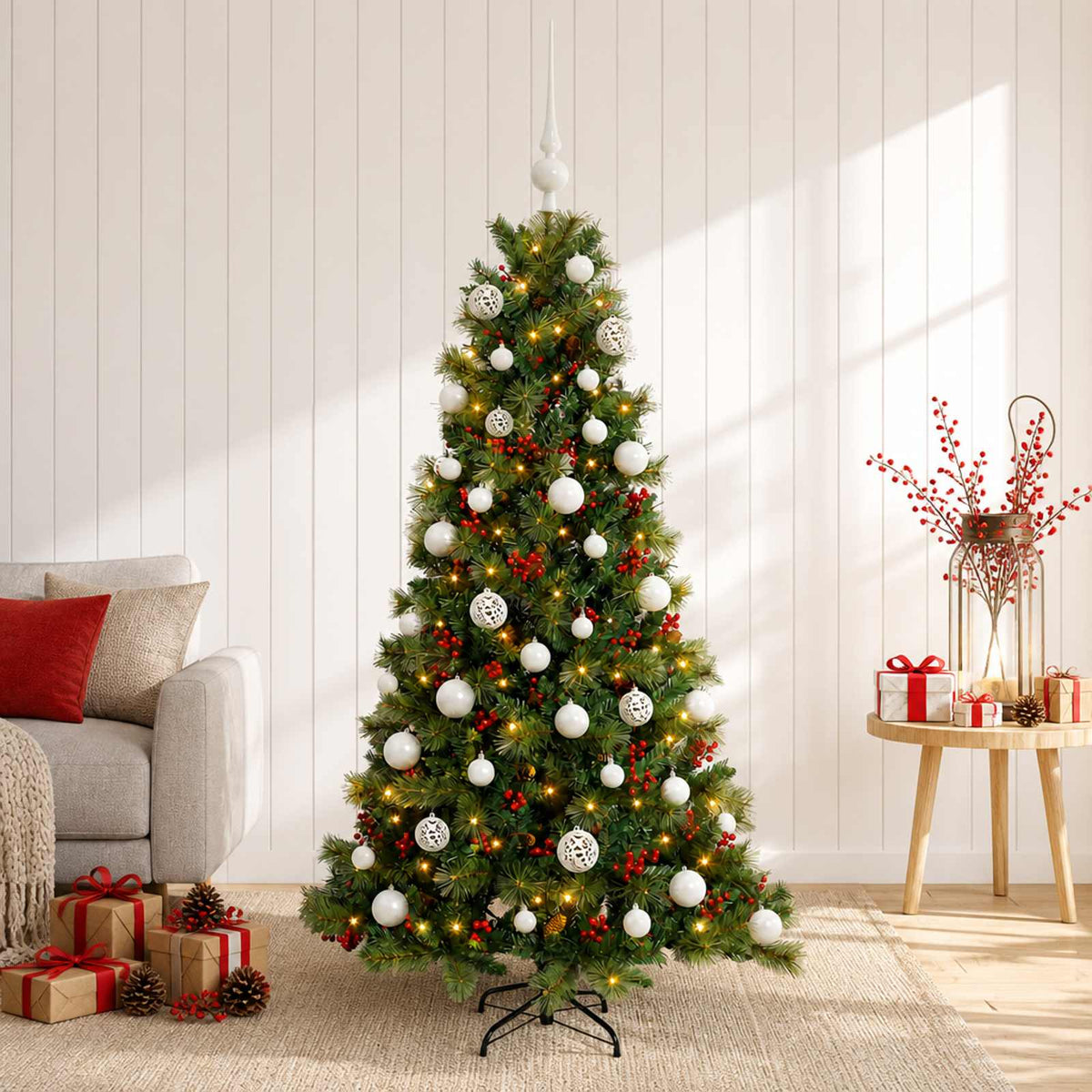 Dirbtinė kalėdinė eglutė su rutuliuku 150 cm 150 LED