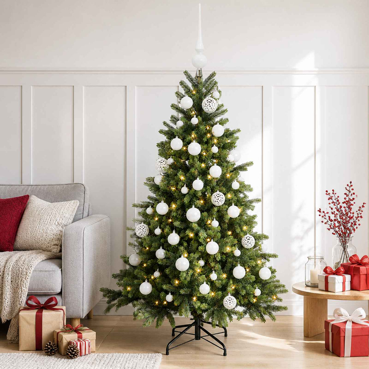 Dirbtinė kalėdinė eglutė su rutuliuku 120 cm 150 LED