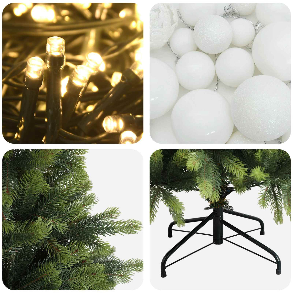 Dirbtinė kalėdinė eglutė su rutuliuku 150 cm 150 LED