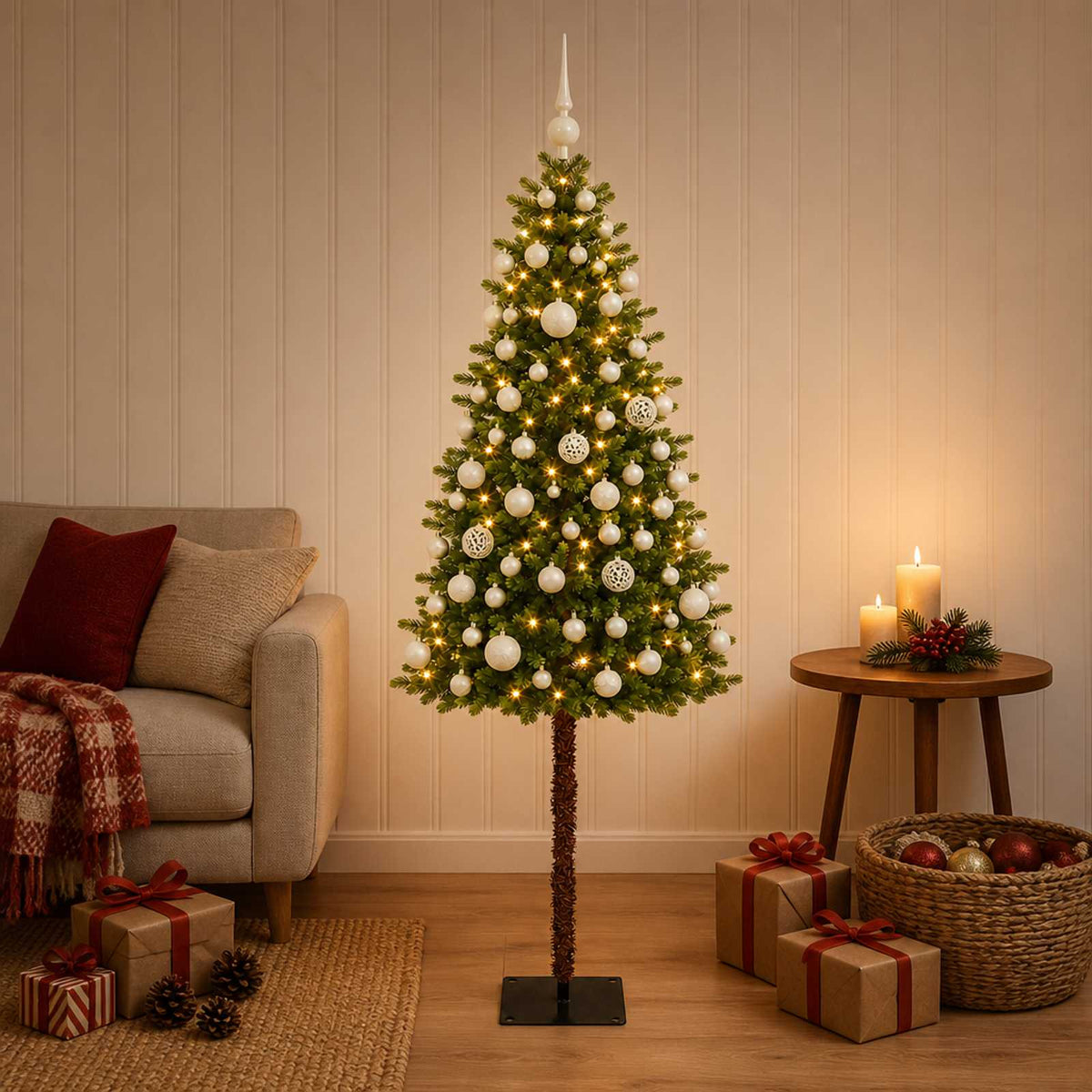 Dirbtinė Kalėdų eglutė su burbulais 120 cm 150 LED Šilta balta