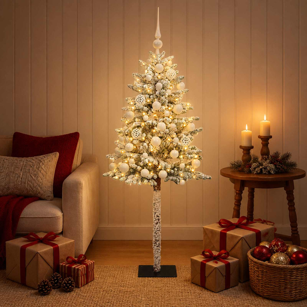 Dirbtinė Kalėdų eglutė su burbulais 120 cm 150 LED Šilta balta