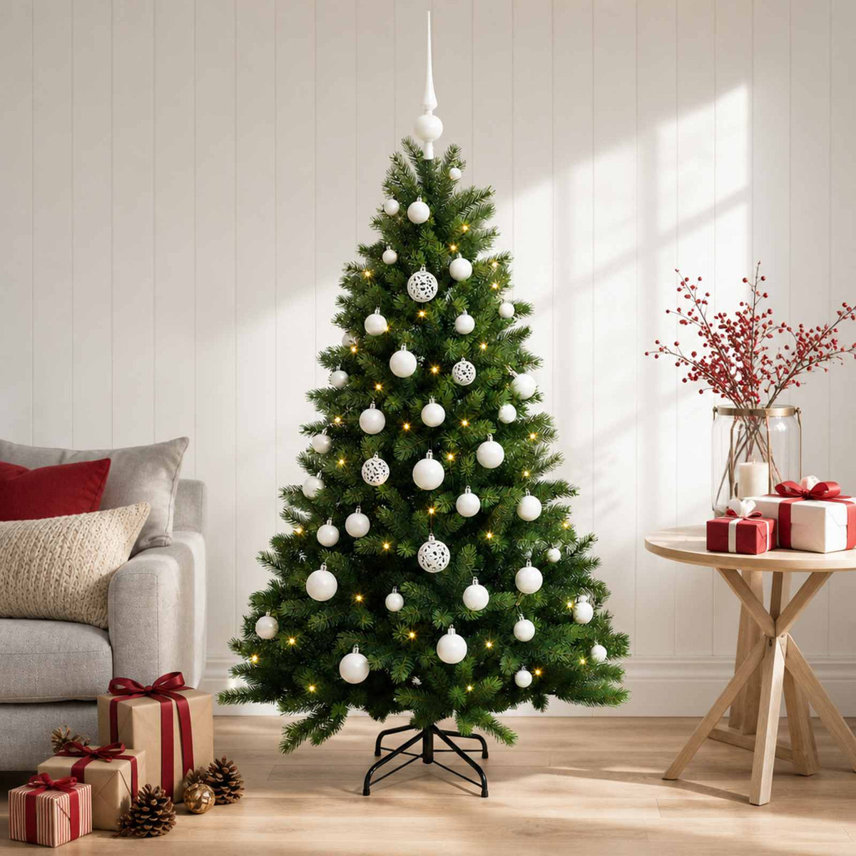 Dirbtinė Kalėdų eglutė su burbulais 150 cm 150 LED Šilta balta