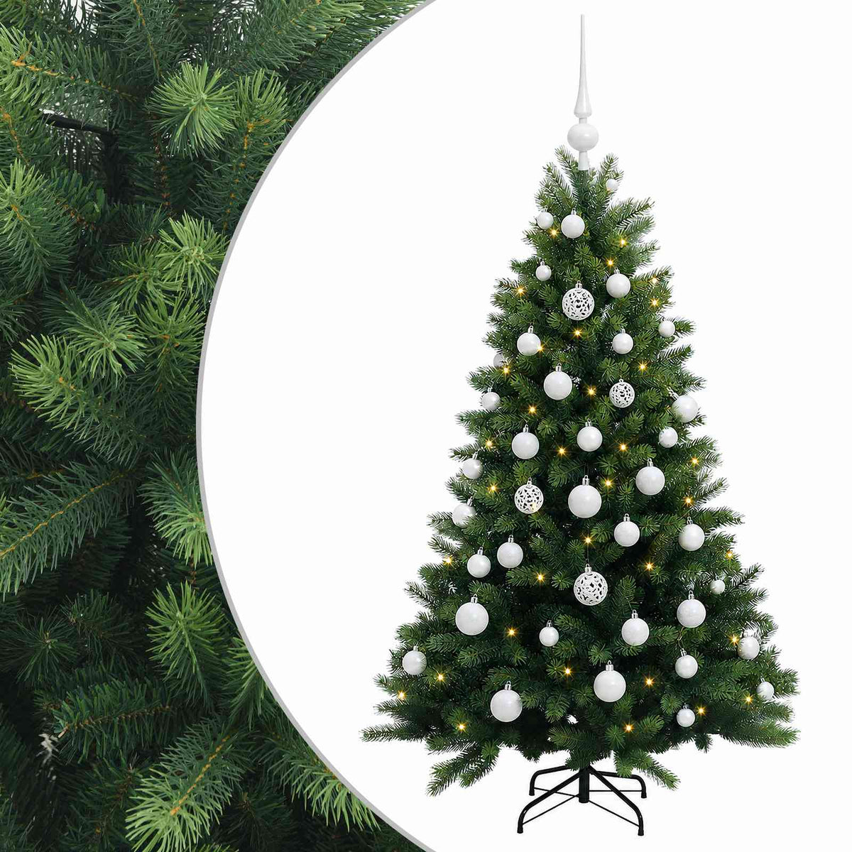 Dirbtinė Kalėdų eglutė su burbulais 150 cm 150 LED Šilta balta