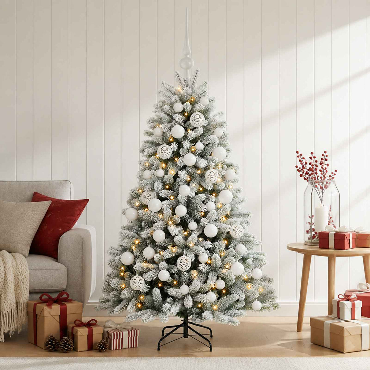 Dirbtinė Kalėdų eglutė su burbulais 150 cm 150 LED Šilta balta
