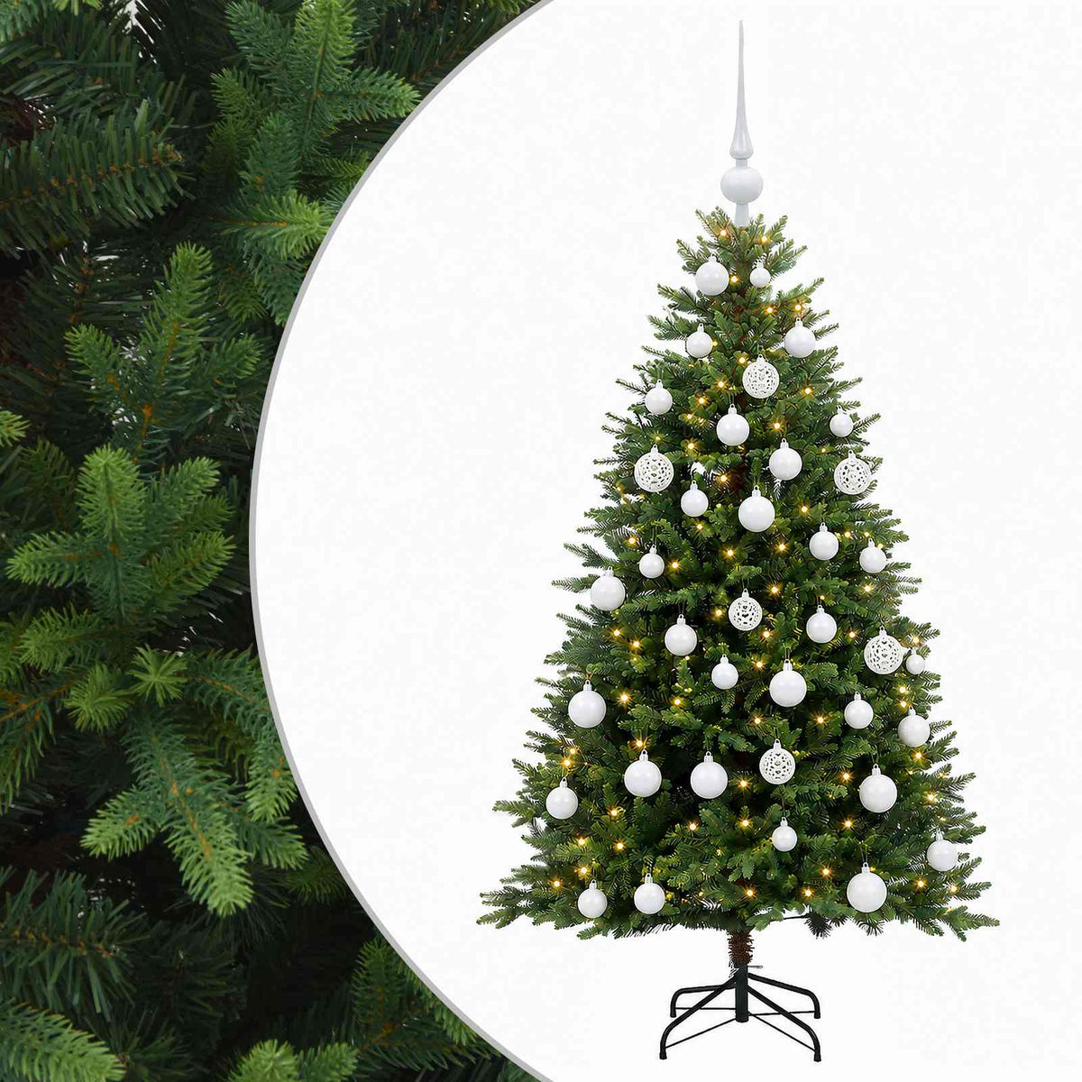 Dirbtinė Kalėdų eglutė su burbulais 120 cm 150 LED Šilta balta