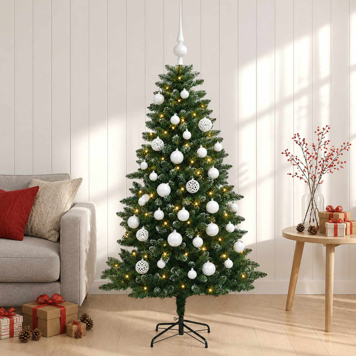 Dirbtinė Kalėdų eglutė su burbulais 150 cm 150 LED Šilta balta