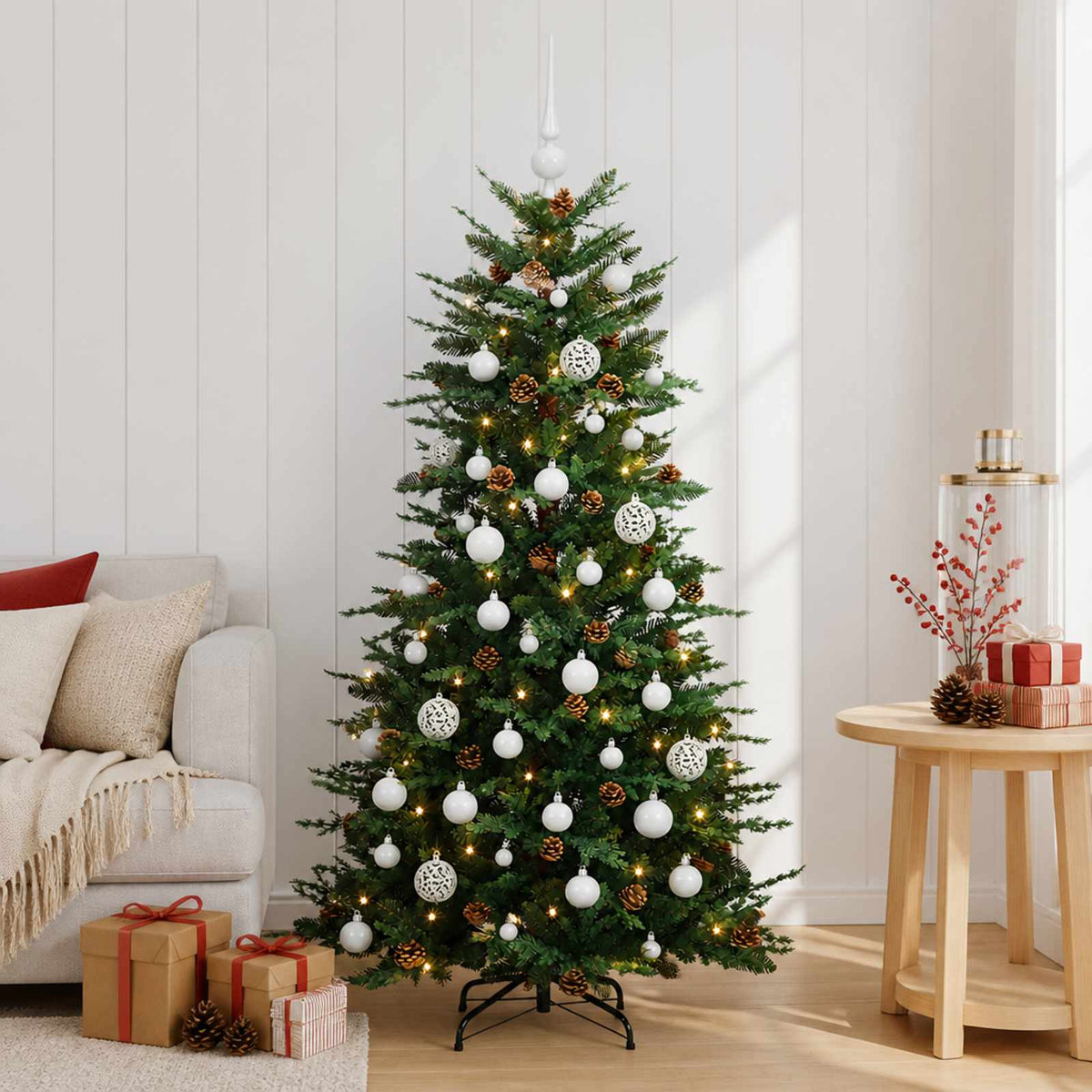 Dirbtinė kalėdinė eglutė su rutuliuku 150 cm 150 LED