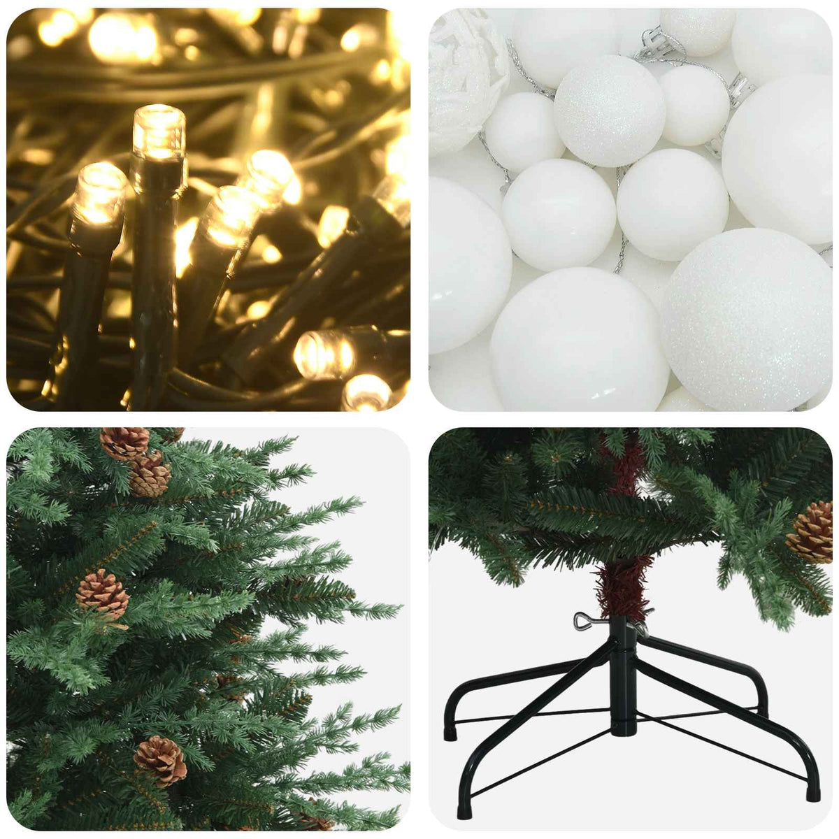 Dirbtinė kalėdinė eglutė su rutuliuku 150 cm 150 LED