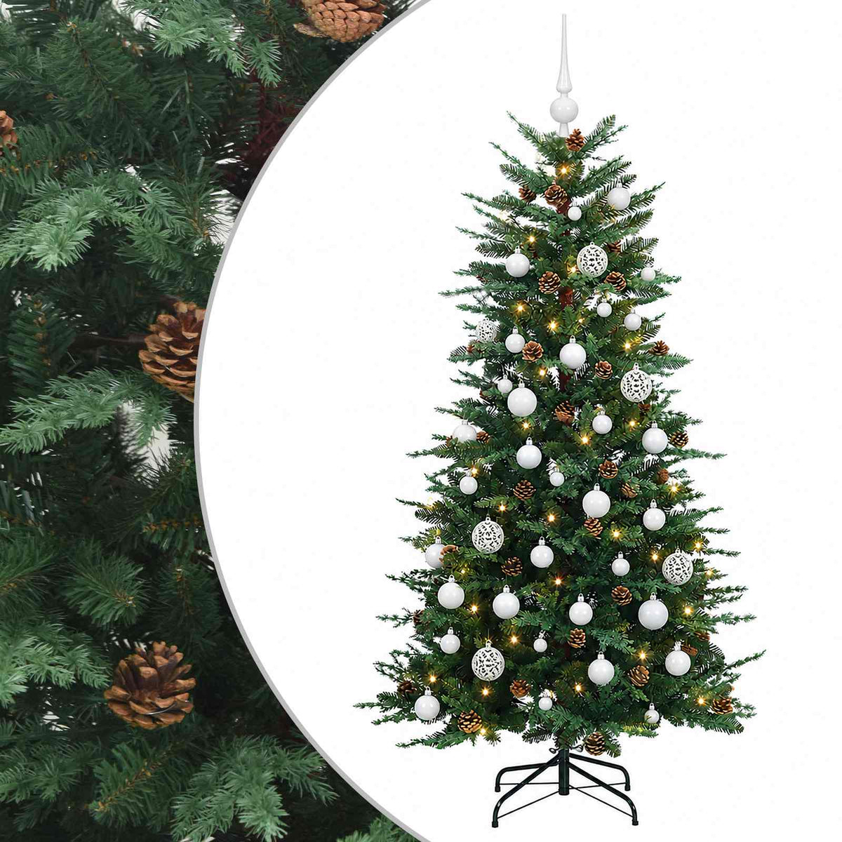 Dirbtinė kalėdinė eglutė su rutuliuku 150 cm 150 LED