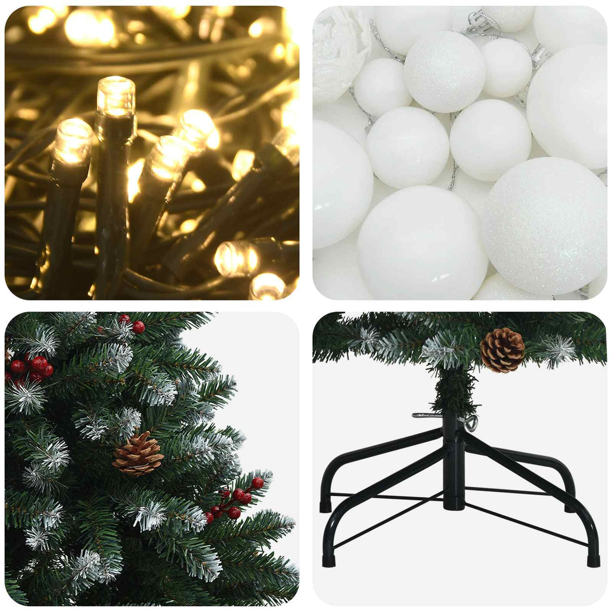 Dirbtinė žalia Kalėdų eglutė su žaisliuku 150 cm 150 LED