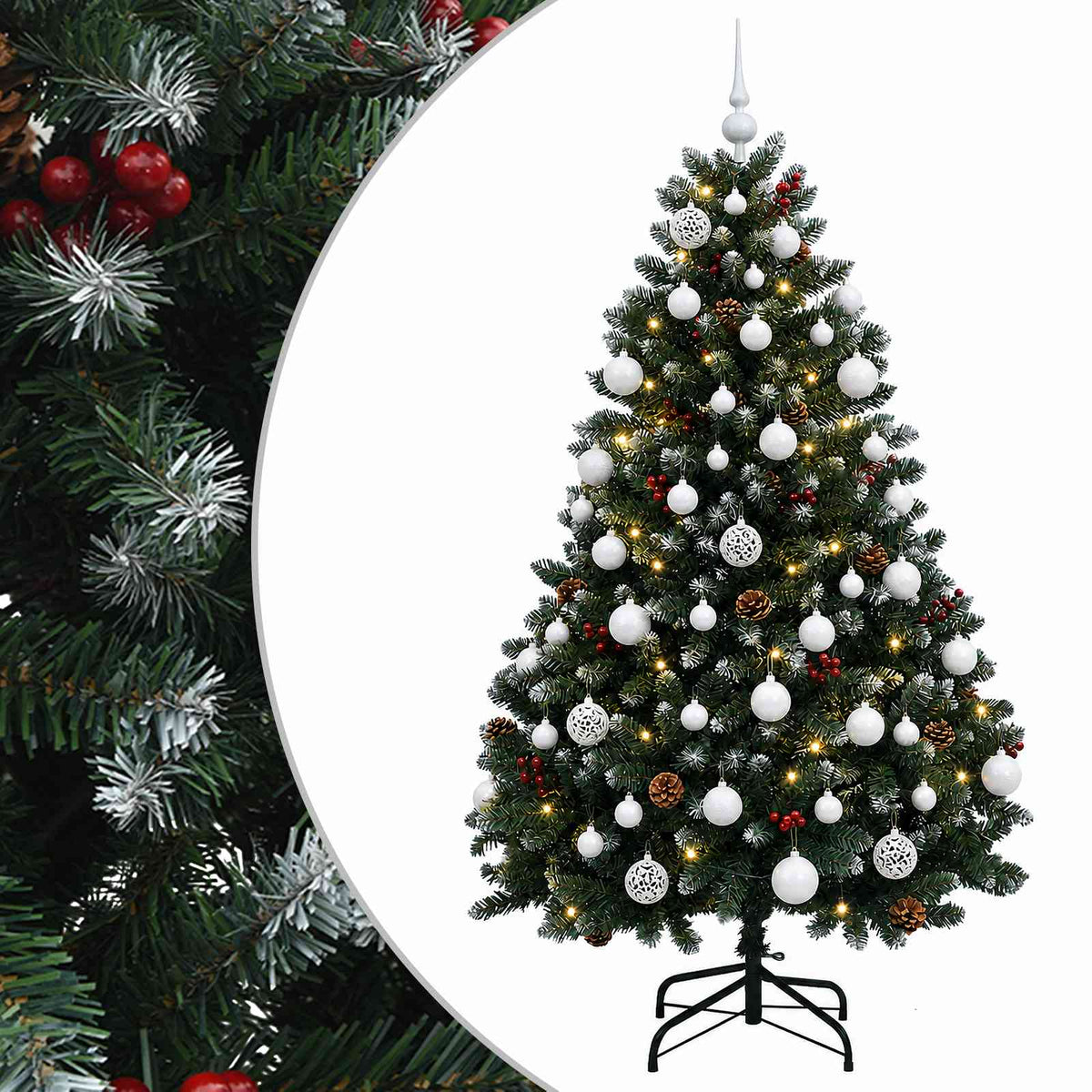 Dirbtinė žalia Kalėdų eglutė su žaisliuku 150 cm 150 LED
