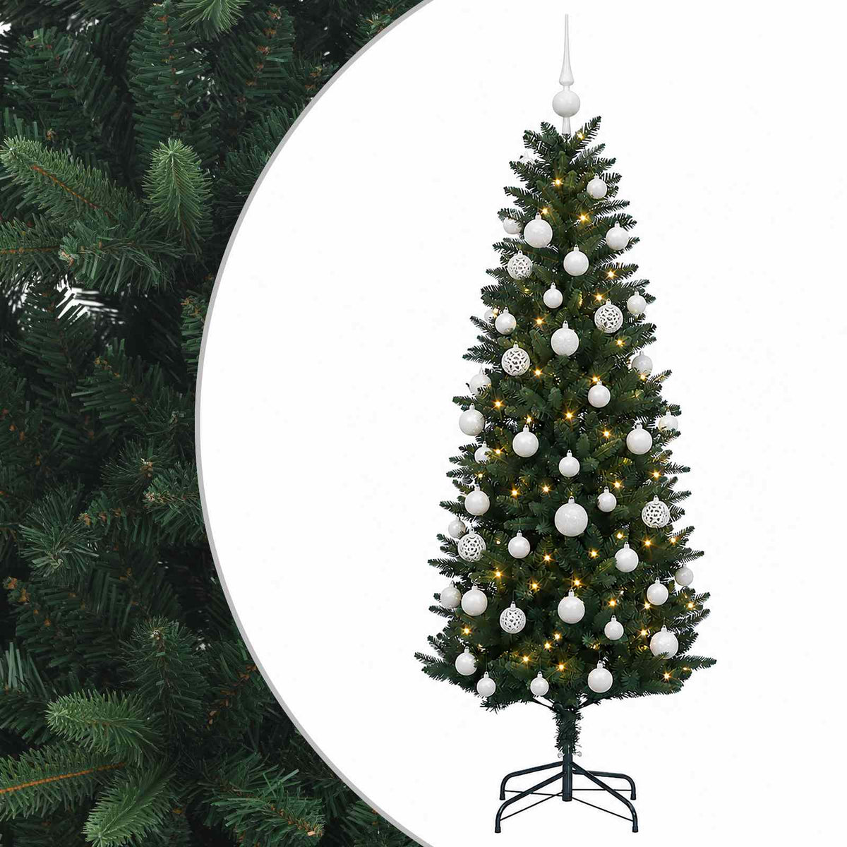 Dirbtinė Kalėdų eglutė su burbulais 120 cm 150 LED Šilta balta