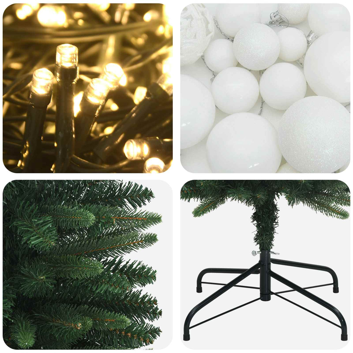 Dirbtinė siaura kalėdinė eglutė su žaisliuku 120 cm 150 LED