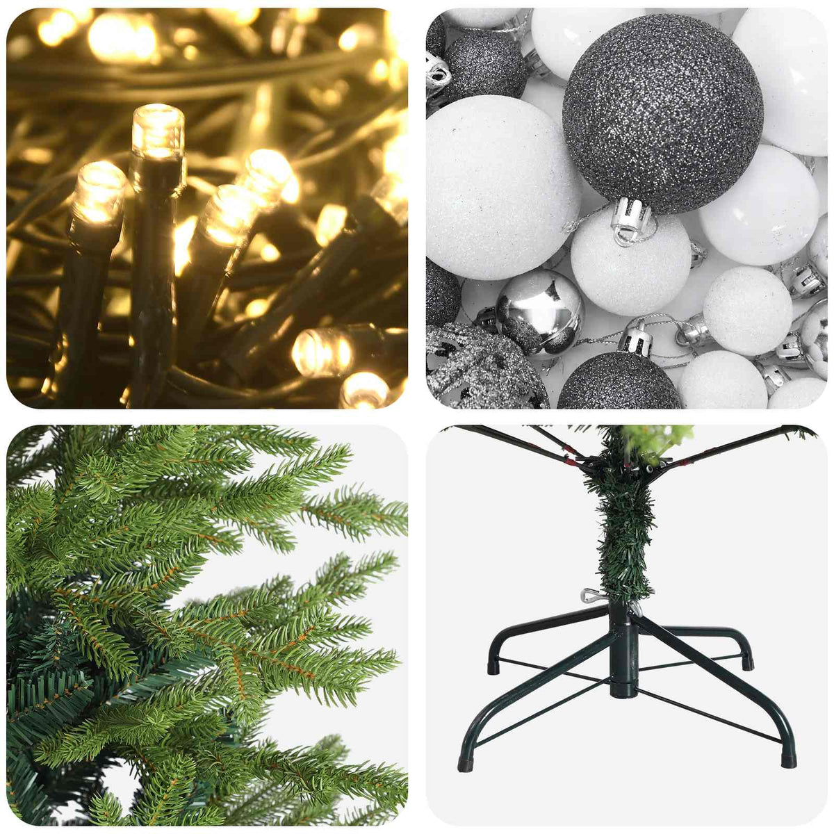 Dirbtinė Kalėdų eglutė su burbulais 120 cm 150 LED Šilta balta
